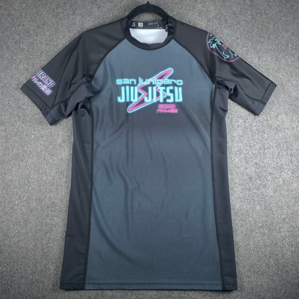 93brand Rash Guard Mens XL Black San Junipero Jiu Jitsu Afterlife BJJ MMA Shirt